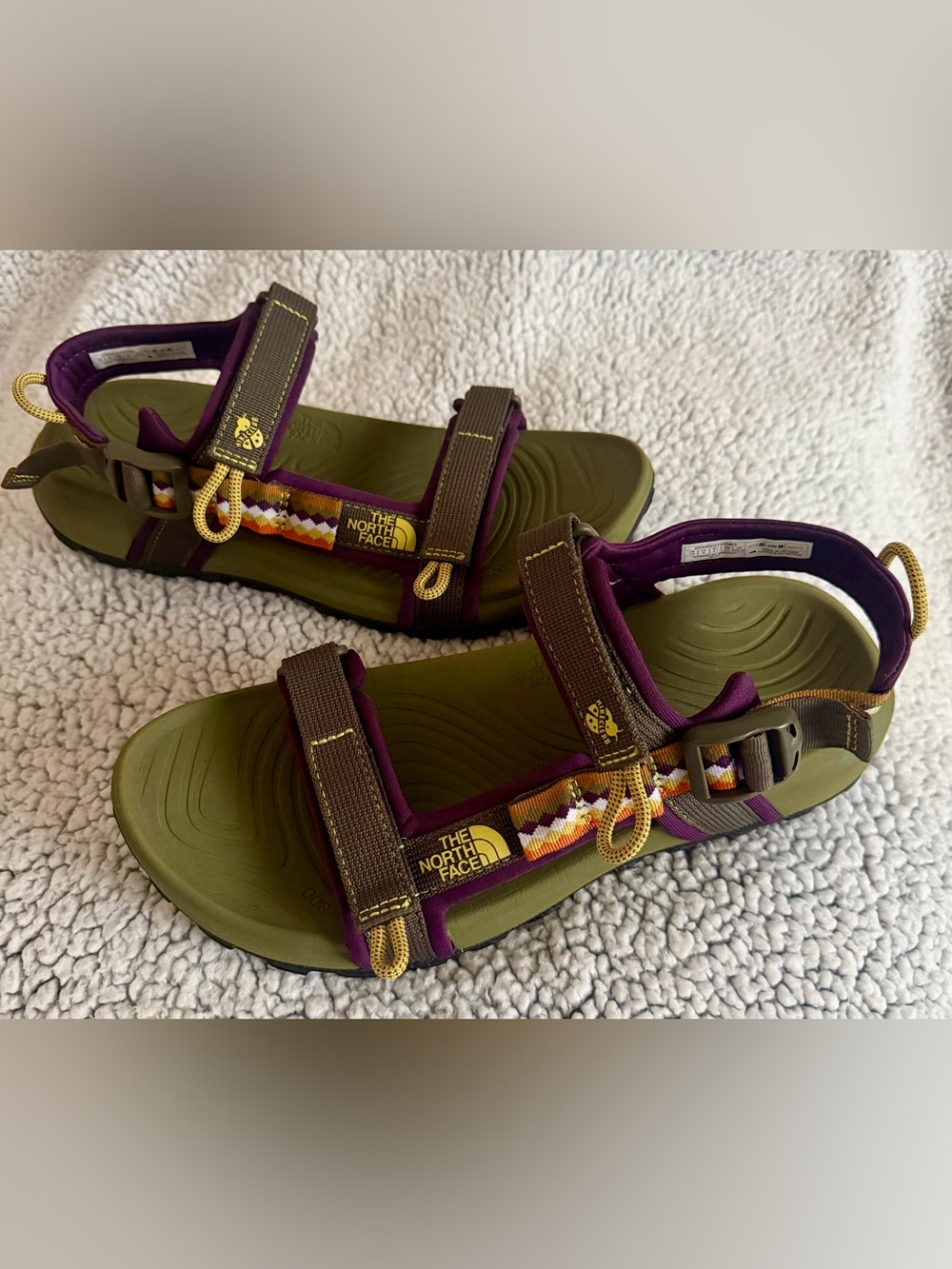 The North Face Explore Camp - Olive Green & Purple Outdoor Strap Sandals